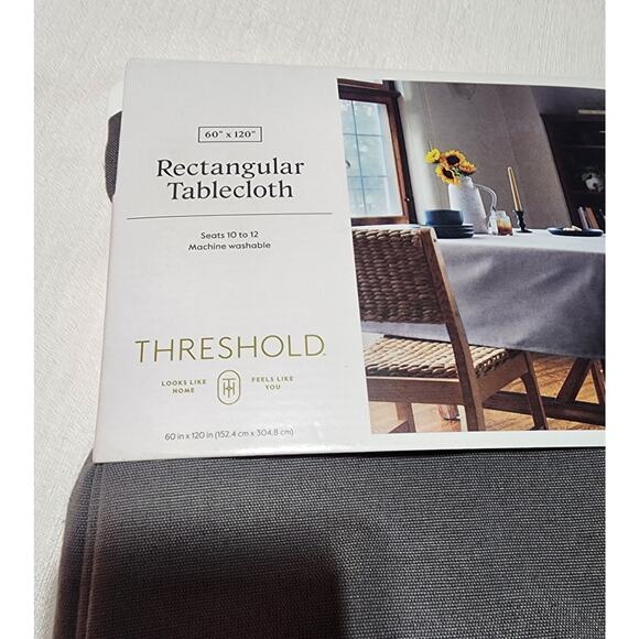 Threshold rectangular tablecloth W60'' x L120'' gray - Picture 6 of 6